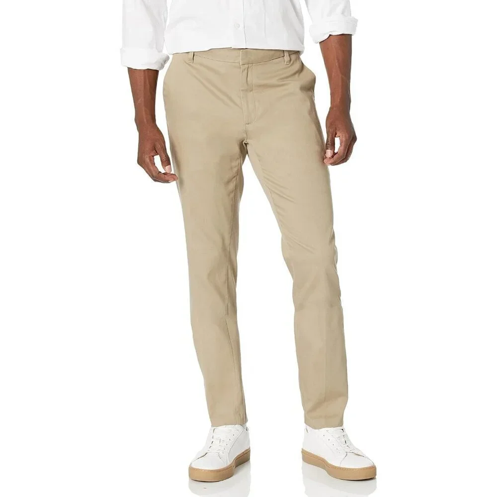 Men's Slim-Fit Wrinkle-Resistant Flat-Front Stretch Chino Pant